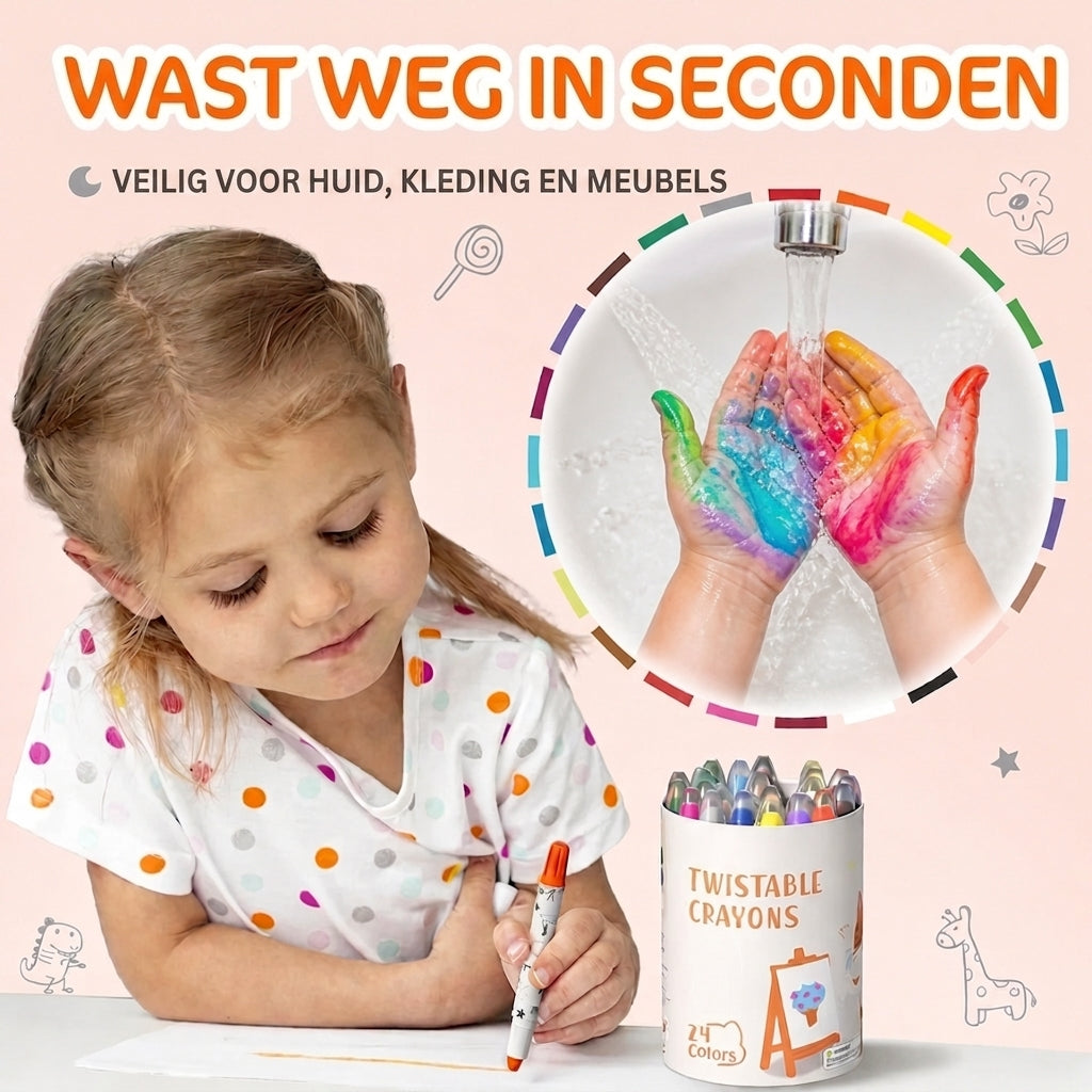 Crayloo - Zijdezachte Wasbare Krijtjes